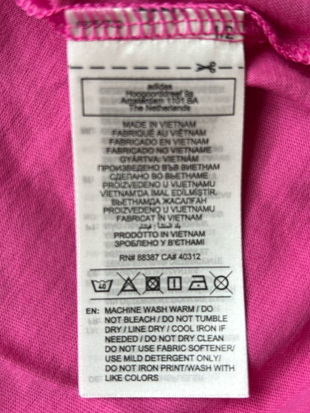 Adidas x FARM Rio Toucan Graphic Tee in Fuchsia/Crystal Linen NWT Size Small - Picture 8 of 8